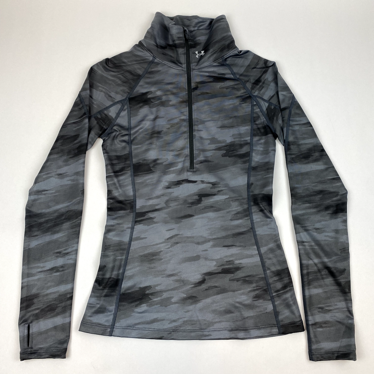 Under Armor ColdGear Gray Camo Print Cozy Jacket 1/2 Zip 1248527