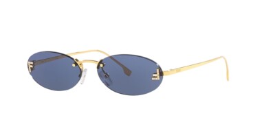 FENDI First FE4075US 30V Shiny Crystal Endura Gold Blue Lens Women