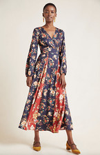 Anthropologie Farm Rio Garcia Wrap Floral Print Maxi Dress Size XS