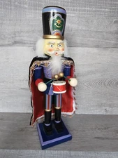 Vintage Christmas Wood Nutcracker Drummer Soldier Royal Guard 14"