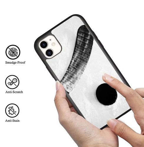For iPhone SE XS XR Max 5 6 7 8 Plus Anti Fingerprint Love Ice Hockey Stick Puck - Picture 15 of 25