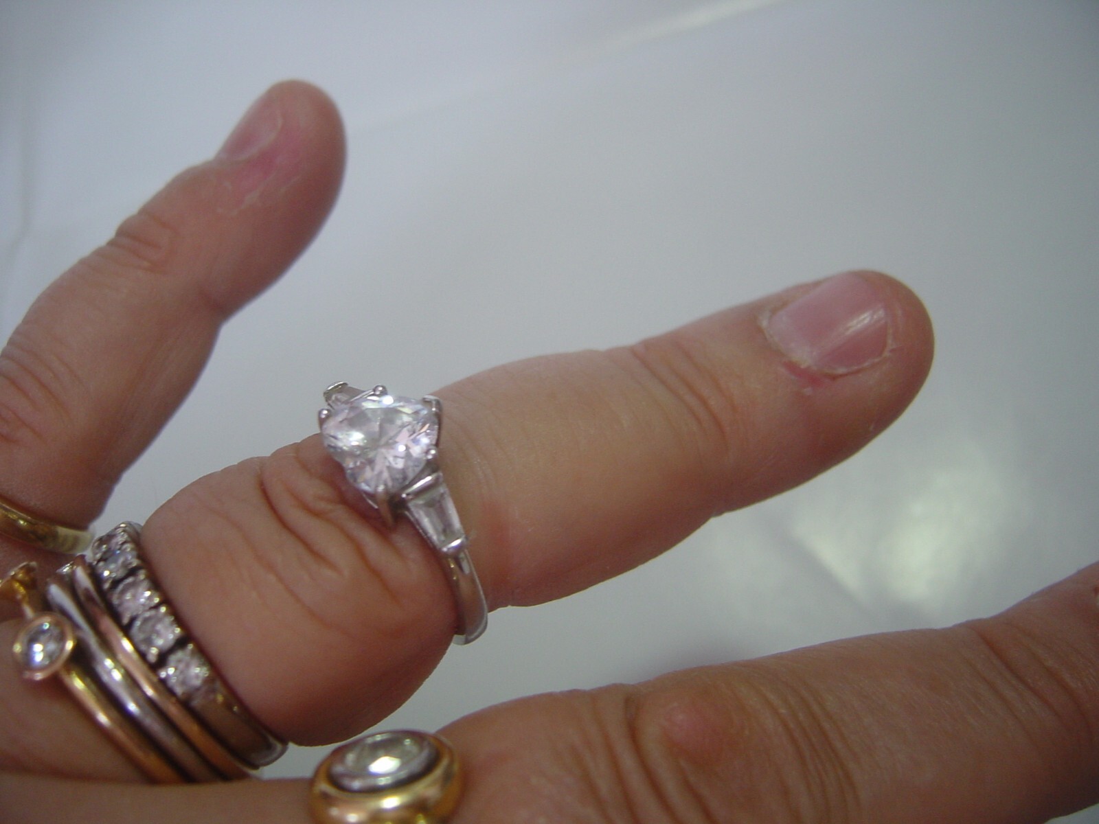 VINTAGE BEAUTIFUL SOLID SILVER RING-LOVLEY HEART … - image 7