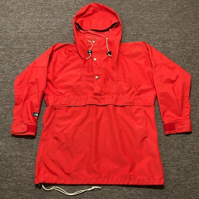 The North Face Vintage 80s Windjammer Anorak Jacket Large Gore Tex Pullover Red