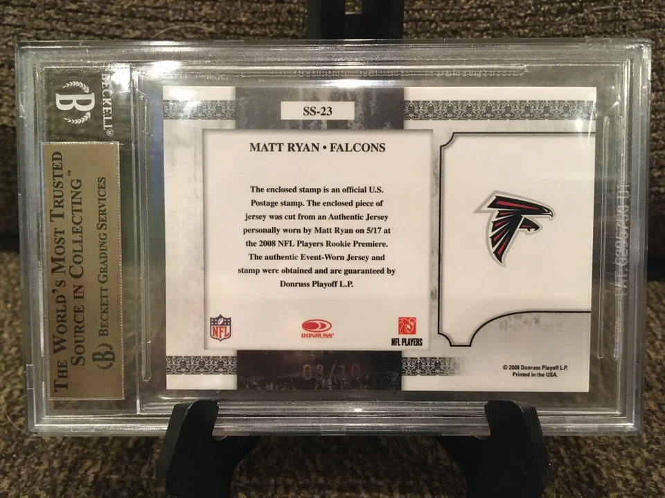 2008 Certified Matt Ryan USA Souvenir Stamp Patch /10 Graded BGS 9.5 GEM MINT - Image 2 of 4