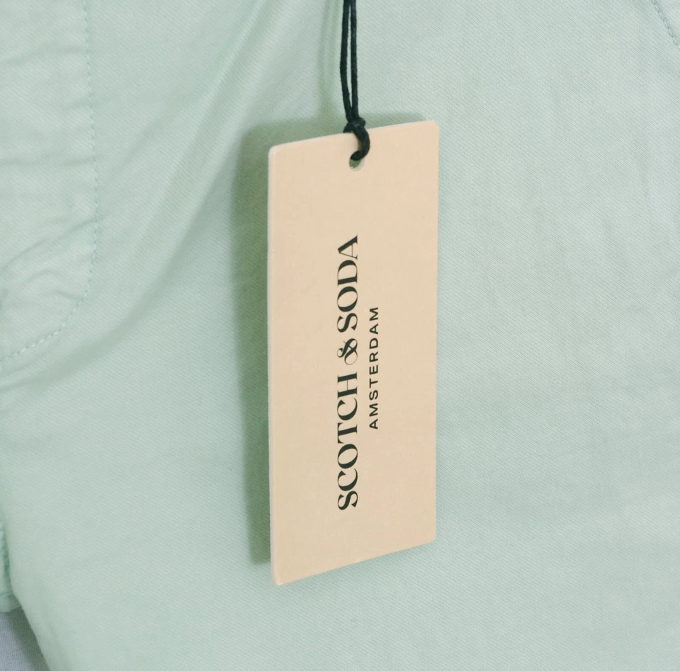 SCOTCH & SODA Pantalon chino MOTT super slim fit stretch homme vert d'eau 165930 - Photo 2/4