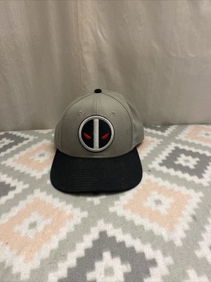 Deadpool Hat Cap Snap Back Black Gray High Dome Marvel Comics Flat Bill Adult
