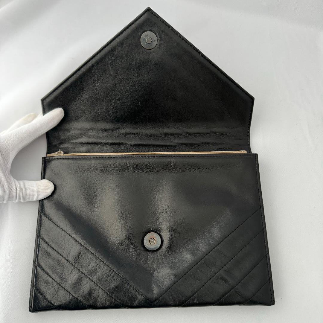 Borsa pochette Yves Saint Laurent s borsa marsupio pelle nera logo YSL punto V