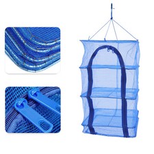 4-Layer Herb Drying Rack Hanging Herb Mesh Rack Foldable Drying Net with Zippers
