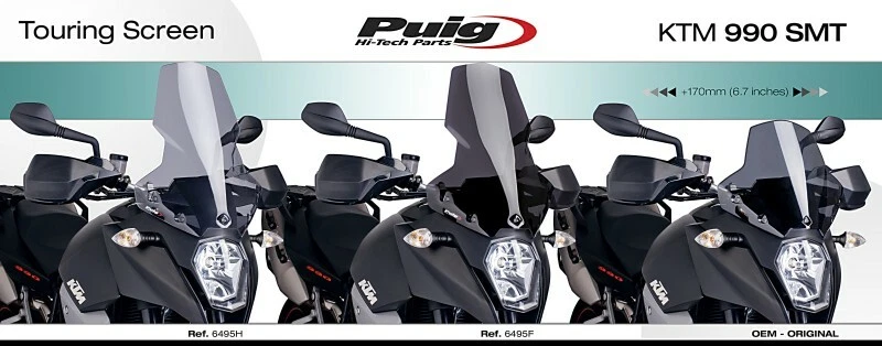 Tourenscheibe für KTM 990 Supermoto SM T 09-12 dunkel getönt Puig - Bild 2 von 2