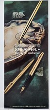 1971 W.A. Sheaffer Pen Mesozoic Desk Set Retro Original Print Ad Life Magazine