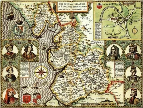 Lancashire Antique Europe Sheet Maps