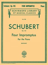 Schubert 4 Impromptus Op 142 Schirmer Piano Solo Sheet Music NEW 050257900