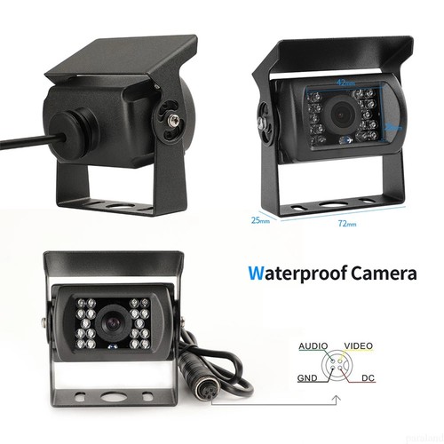 HD 7" Quad Monitor Backup Camera Night Vision 12/24V For Truck Rear View Reverse - Picture 6 of 13