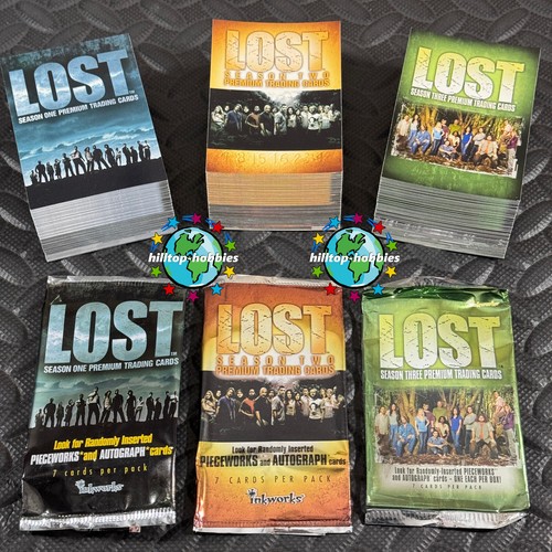 LOST SEASONS 1,2,3 COMPLETE 270-TRADING CARD SET WITH WRAPPERS! TV SHOW INKWORKS