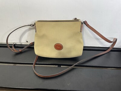 Vintage Dooney Bourke Small Canvas Crossbody Bag Crème Color