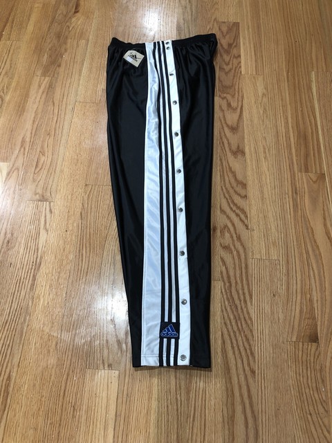 Vintage adidas Snap Button Tear Away Pants Men's XL Black Warm Up Basketball NWT | eBay