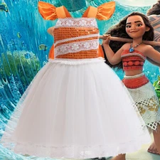 Kids 2024 Moana 2 Cosplay Party Costume Girls Dress Tutu Dress
