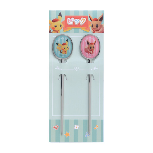Pokemon Center Original Pokemon Cafe Mix Fruit Stainless pick Pikachu Eevee