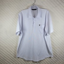 Travis Mathew Polo Shirt Mens XL White Short Sleeve Preppy Golf Logo Pockets