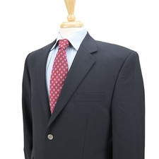 Calvin Klein Dark Navy Blue 100 Wool Metal Button Blazer Sport Coat Jacket 40R