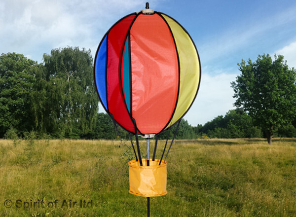 Hot Air Balloon Windspinner Windmill Rainbow  Outdoor Garden Lawn Ornament  UK