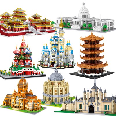 LEZI Mini Blocks Castle Building Micro Bricks Plastic Juguetes Challenge DIY Toy