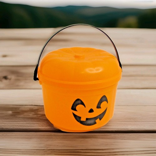 Vtg McDonald's Halloween Bucket Pumpkin Orange Jack-O-Lantern McPunk’n 1986 TZ