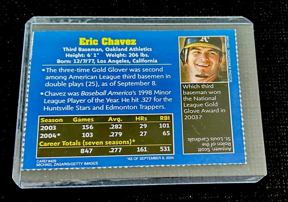 Eric Chavez Rare Oakland A’s 2004 MLB Sports Illustrated for Kids SI - Image 2 of 2