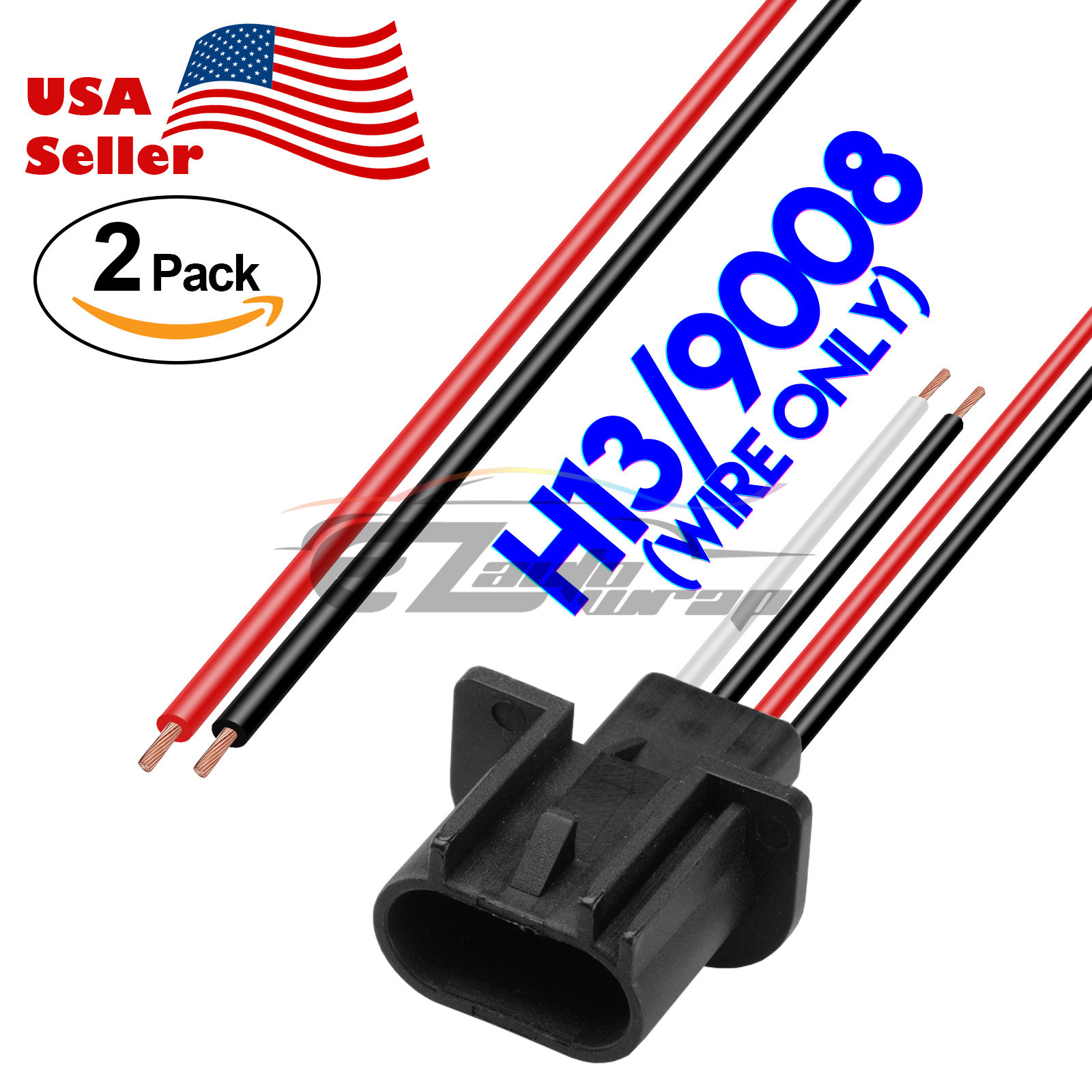 2pcs HID Xenon Ballast Extension Cable Cord Harness Connector Wires 16