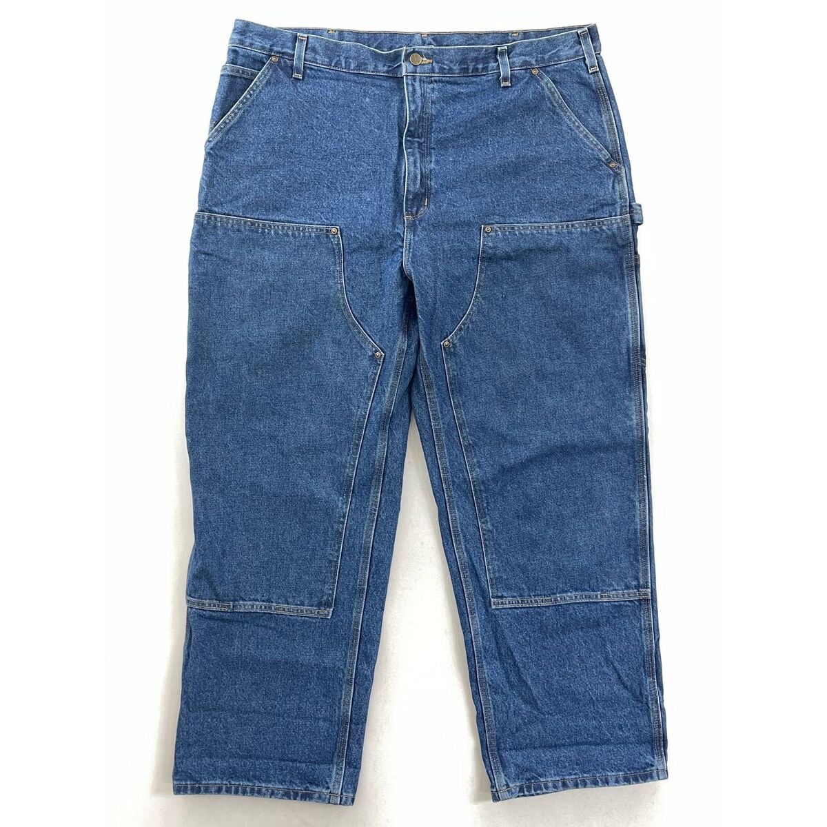 Carhartt Mens B73 DST Carpenter Jeans Blue Double Knee Carhartt Mens B73 DST Carpenter Jeans Blue Double Knee