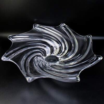 Art Vannes Le Chatel XL Glas Schale 70er Jahre France signiert Glass Bowl 5kg