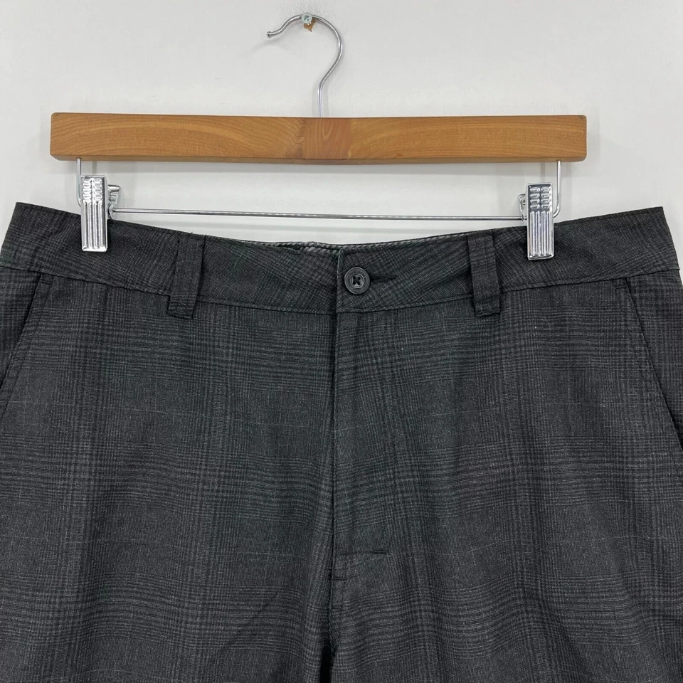 Pantalones Cortos O'Neill Para Hombre Talla 34 Negro Chino Frente Plano Mosca Cremallera Estampado a Cuadros 10" Foto 2 de 4