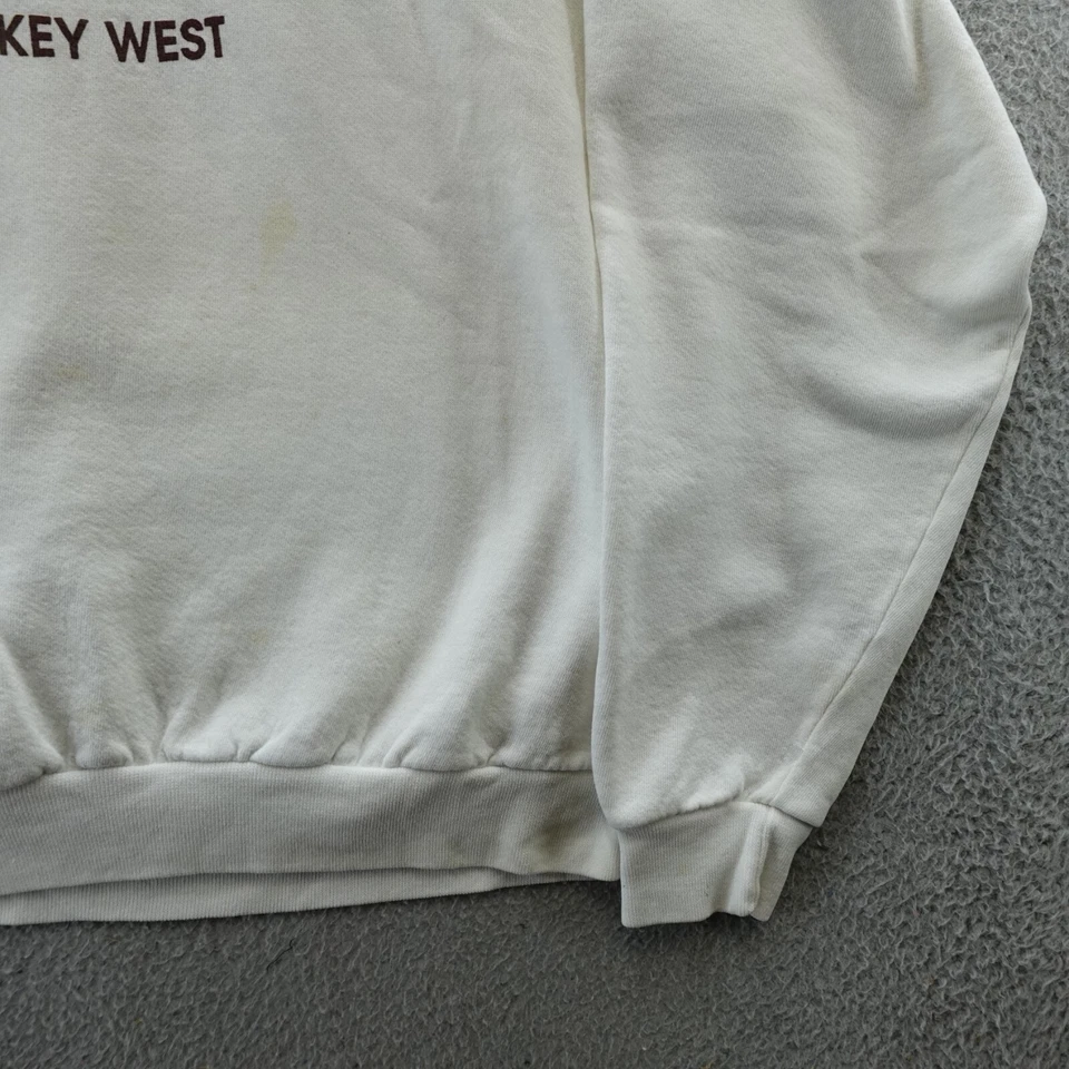 Vintage Hard Rock Sweater Adult XL White Pullover Key West Logo Casual Men's - Image 4 of 4