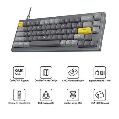 KEYCHRON Q2 WIRED CUSTOM MECHANICAL KEYBOARD QMK/VIA PROGRAMMABLE-MAC/WINDOWS