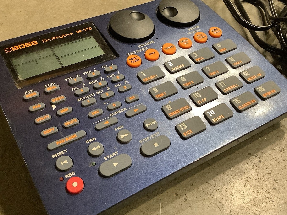 BOSS DR-770 Dr. Rhythm Drum Machine Manual Original AC Adapter for