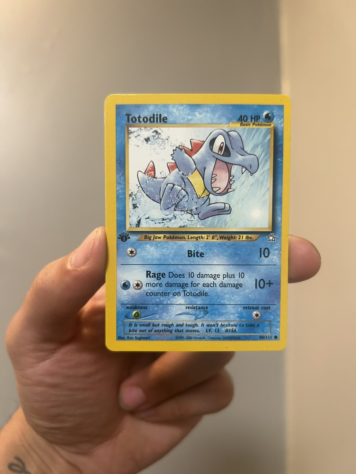 2000 POKEMON TCG NEO GENESIS 80/111 TOTODILE 1ST EDITION COMMON NEAR MINT