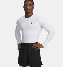 Under Armour ColdGear Fitted Long Sleeve Crew Shirt Men's M White 1366068 NWT