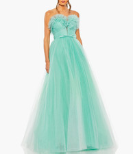 $498 Mac Duggal Strapless Glitter Tulle Gown Women's Size 8