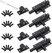 2 Inch Black Slide Barrel Bolt Latch, Aluminum Alloy 4pcs black 2inch, 