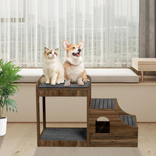 Pet Window Perch with Stairs, Multi-Level Bunk Bed for Dogs and Cats, Elevated P