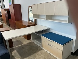 Right Hand L Shape Set with Matching Wall Unit by Herman Miller