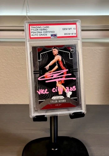 Tyler Herro 2019-20 Panini Prizm Rookie Auto "Vice City 305" Inscribed PSA 10📈