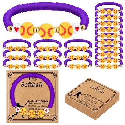 Ecation 20 Set Softball Bracelets Team Gift Bulk Softball Senior Night Adjust...