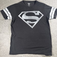 SUPERMAN ORIGINAL LOGO Men  s T SHIRT BLACK TEE OFFICIAL ITEM Small