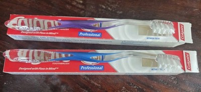 2 NOS Colgate Total Professional Soft Compact Clean Toothbrush 2003 ~READ~ Clear