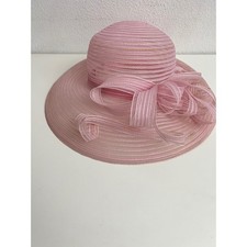 Giovannio Pink Wide Brim Sun Hat Kentucky Derby Occasion Bow Mesh Dress Hat