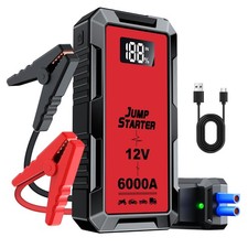 6000A Car Jump Starter, 12V Jump Starter Battery Pack All Gas,up to 10.0L Di...