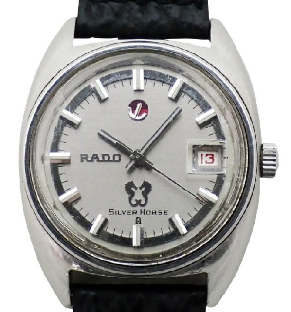 RADO SILVERHORSE 11832/1 Auto 36mm Watch Aftermarket Leather Band & Buckle USED