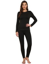 Womens Thermal Fleece Lined Underwear Set Long Johns Base Layer Warm Long Sle...