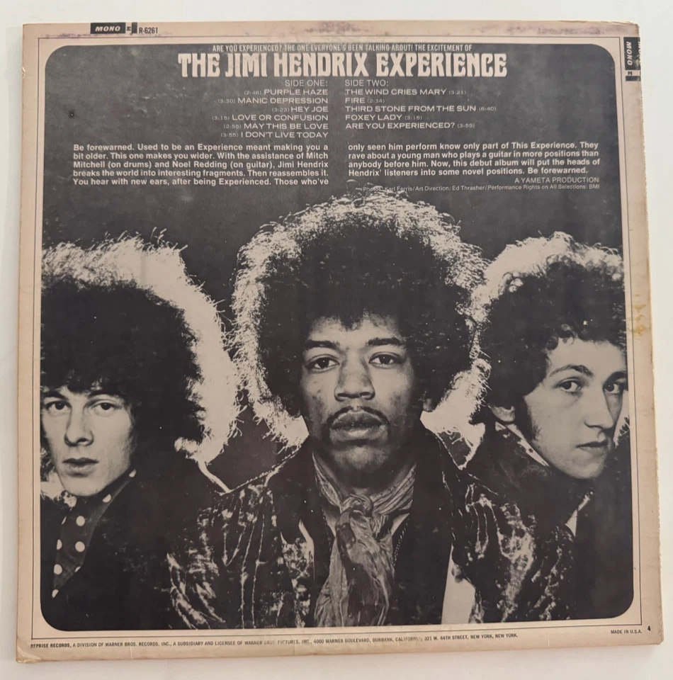 Пластинка долгоиграющая The Jimi Hendrix Experience "Are You Experience" - моно реприза R 6261 чистая - Изображение 2 из 4